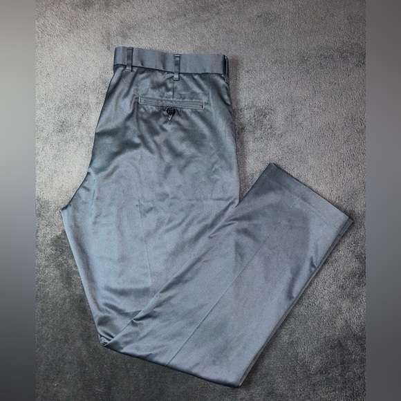 Nordstrom Men’s Shop Size 38W 32L Gray Athletic Fit Wedding Office Dress Pants - Picture 1 of 13
